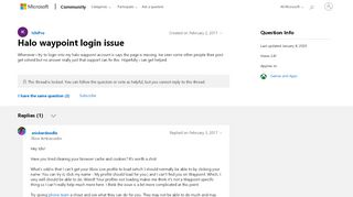 
                            12. Halo waypoint login issue - Microsoft Community