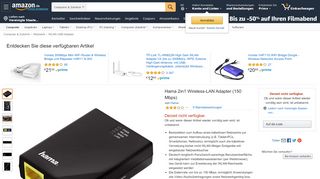 
                            5. Hama 2in1 Wireless-LAN Adapter: Amazon.de: Computer & Zubehör