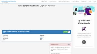 
                            3. Hama 62727 Default Router Login and Password - Clean CSS
