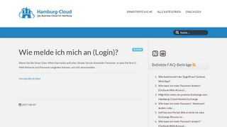 
                            3. Hamburg-Cloud.de FAQ - Wie melde ich mich an (Login)?