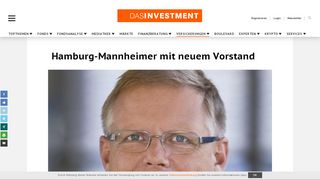 
                            13. Hamburg-Mannheimer mit neuem Vorstand | DAS INVESTMENT
