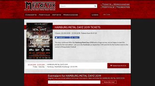 
                            9. HAMBURG METAL DAYZ 2019 Tickets - Metaltix