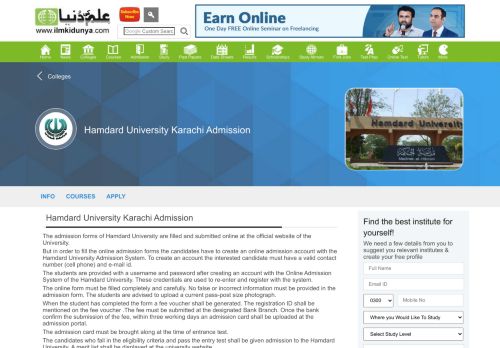 
                            9. Hamdard University Karachi Admissions 2019 Last Date - ...