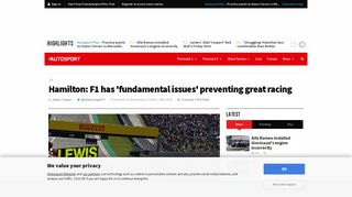 
                            10. Hamilton: F1 has 'fundamental issues' preventing great racing - F1 ...