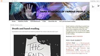 
                            9. Hand Readings of famous people: Death and ... - Palmistry For You