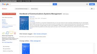 
                            8. Handbook of Communications Systems Management: 1999 Edition