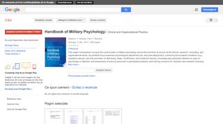 
                            9. Handbook of Military Psychology: Clinical and Organizational Practice - Rezultate Google Books