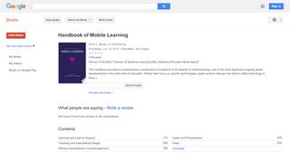 
                            13. Handbook of Mobile Learning