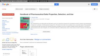 
                            7. Handbook of Pharmaceutical Salts Properties, Selection, and Use