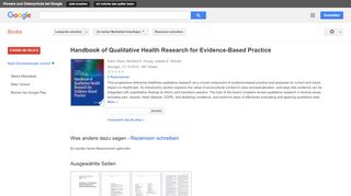 
                            13. Handbook of Qualitative Health Research for Evidence-Based Practice