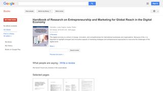 
                            8. Handbook of Research on Entrepreneurship and Marketing for Global ...