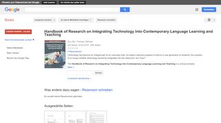
                            7. Handbook of Research on Integrating Technology Into Contemporary ... - Google Books-Ergebnisseite