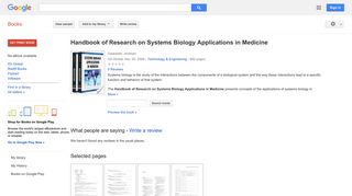 
                            9. Handbook of Research on Systems Biology Applications in Medicine