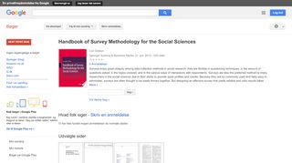 
                            8. Handbook of Survey Methodology for the Social Sciences - Resultat for Google Books