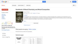 
                            12. Handbook of Wood Chemistry and Wood Composites - Google बुक के परिणाम