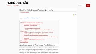 
                            12. Handbuch CoScience/Soziale Netzwerke – Handbuch.io
