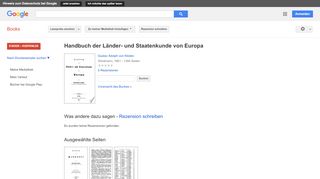 
                            9. Handbuch der Länder- und Staatenkunde von Europa - Google Books-Ergebnisseite