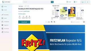 
                            7. Handbuch FRITZ WLAN Repeater N G - Scribd