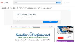 
                            7. Handbuch für das RP-Administrationsmenü von domainfactory - PDF