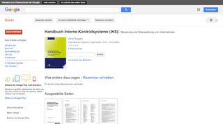 
                            7. Handbuch Interne Kontrollsysteme (IKS): Steuerung und Überwachung ... - Google Books-Ergebnisseite