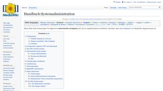 
                            8. Handbuch:Systemadministration - MediaWiki