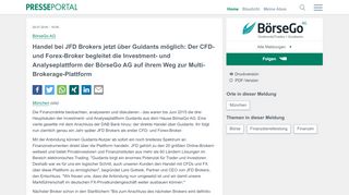 
                            12. ▷ Handel bei JFD Brokers jetzt über Guidants möglich: Der CFD- und ...