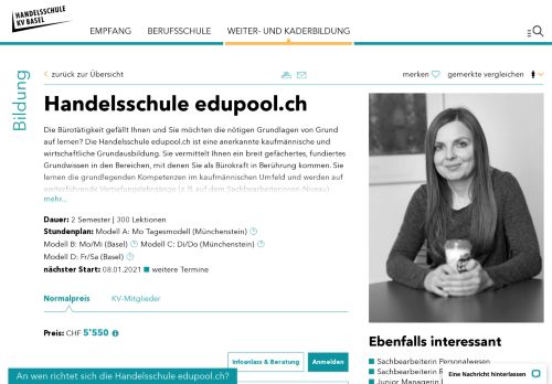 
                            13. Handelsschule edupool.ch | Handelsschule KV Basel