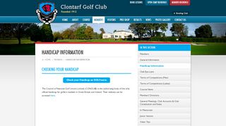 
                            12. Handicap Information - Clontarf Golf Club, Dublin