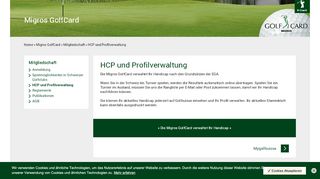 
                            1. Handicap- und Profilverwaltung - ASG GolfCard Migros - Migros ...