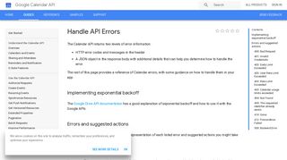 
                            7. Handle API Errors | Calendar API | Google Developers