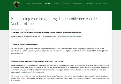 
                            9. Handleiding voor inlog of registratieproblemen van de Voetbal.nl app ...