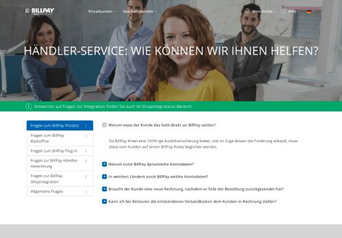 
                            5. Händlerservice – BillPay