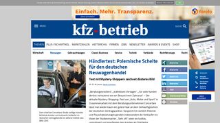 
                            11. Händlertest: Polemische Schelte für den deutschen Neuwagenhandel
