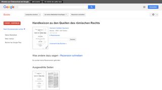 
                            9. Handlexicon zu den Quellen des römischen Rechts - Google Books-Ergebnisseite
