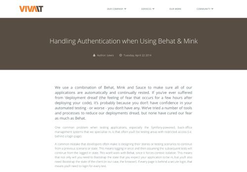 
                            8. Handling Authentication when Using Behat & Mink - Viva IT