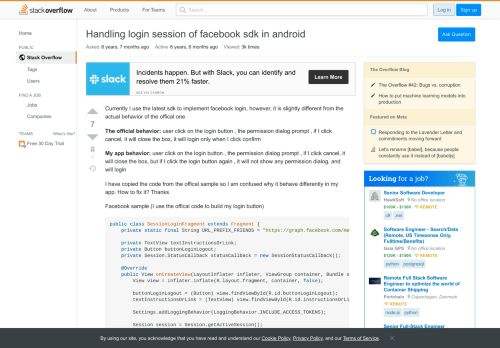 
                            1. Handling login session of facebook sdk in android - Stack Overflow