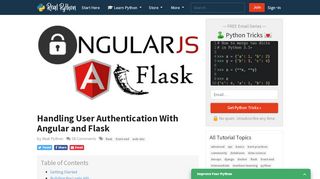 
                            2. Handling User Authentication With Angular and Flask – Real Python