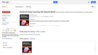 
                            8. Hands-On Deep Learning with Apache Spark: Build and deploy ...