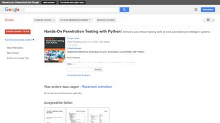 
                            10. Hands-On Penetration Testing with Python: Enhance your ethical ...