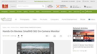 
                            6. Hands-On Review: SmallHD 502 On-Camera Monitor | B&H Explora