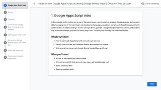 
                            10. Hands-on with Google Apps Script: accessing Google Sheets, Maps ...