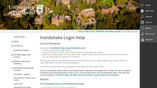 
                            5. Handshake Login Help | University of Portland