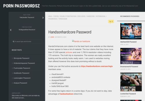 
                            3. Handsonhardcore Password – Porn PasswordsZ
