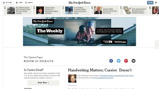 
                            8. Handwriting Matters; Cursive Doesn't - NYTimes.com