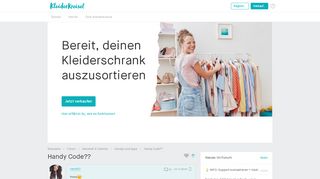 
                            5. Handy Code?? » Forum - Kleiderkreisel