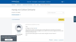 
                            6. Handy mit Cellion Simkarte | USA Forum • HolidayCheck