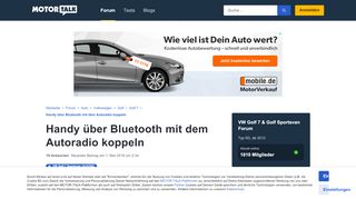 
                            2. Handy über Bluetooth mit dem Autoradio koppeln - Sta... - Motor-Talk