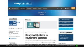 
                            12. Handychat Quatscha in Deutschland gestartet - Pressetext Austria