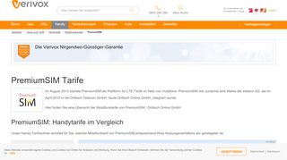 
                            8. Handytarife von PremiumSIM - Verivox
