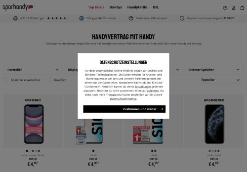 
                            11. Handyvertrag finden → Günstiges Handy mit Vertrag | Sparhandy